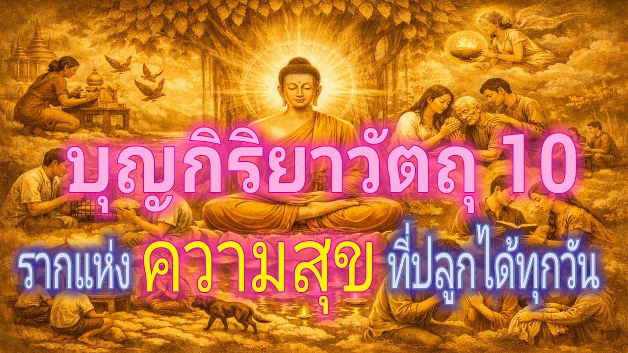 บุญกิริยาวัตถุ 10 — รากแห่งความสุขที่ปลูกได้ทุกวัน | ทำบุญ | จิตใจที่ตั้งมั่น| ฟังธรรมะยามเช้าได้บุญ