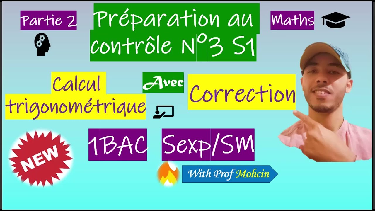 Exercices corrigés trigonometrie 1bac