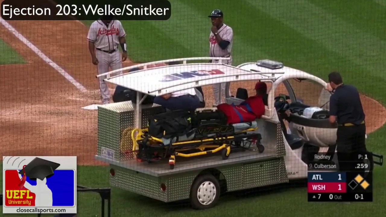 Ejection 203 - Bill Welke Ejects Brian Snitker After Charlie Culberson's Bunt Injury