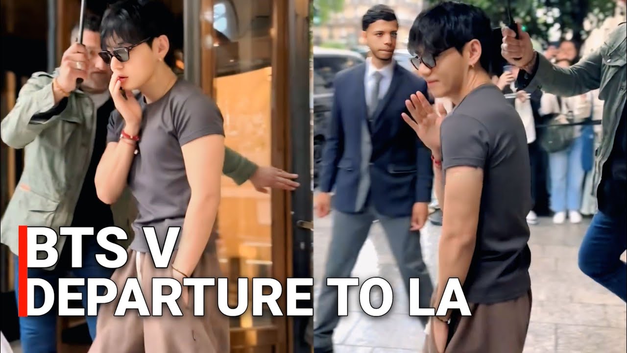 BTS Taehyung Leaving Paris to Join BTS Members in LA After Celine Fashion Show 2025