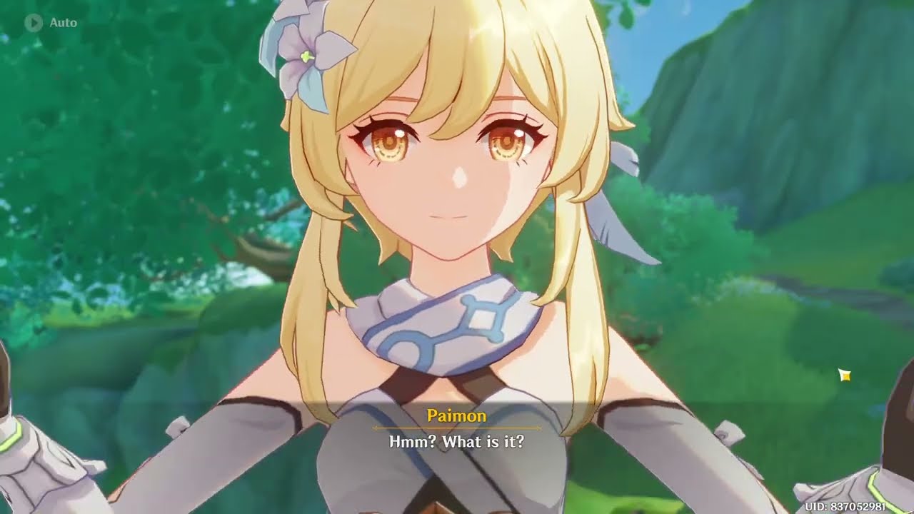 Paimon make weird voice when Lumine hug her