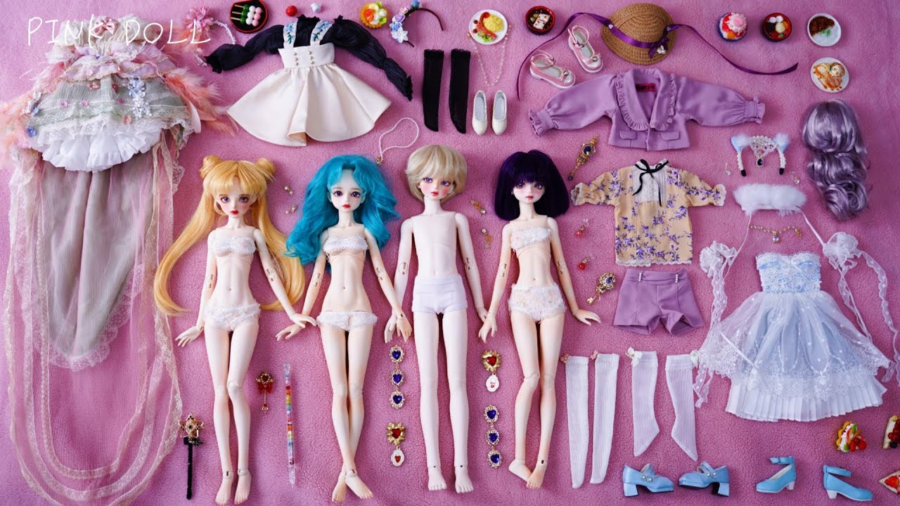 美少女戦士セーラームーン 着せ替え ウラヌス ネプチューン ほたるちゃん うさぎ Sailor Moon Uranus Neptune Saturn BJD DOLL Dress Up