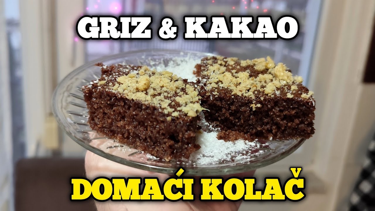 Kolač sa grizom i kakaom, preukusan, a lak za napraviti! 🥰