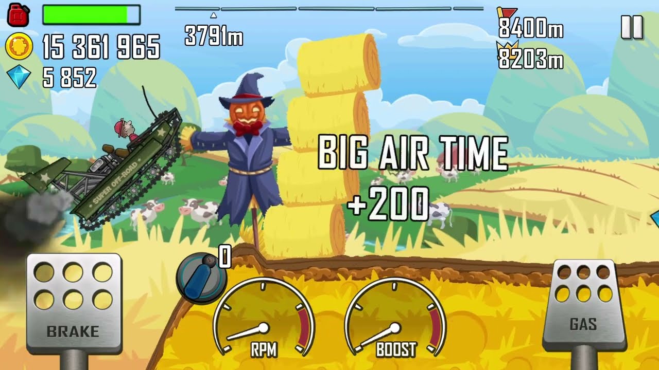 Hill Climb Racing \ Супер Сельская Местность \ 9106 метров на Супер Внедорожнике
