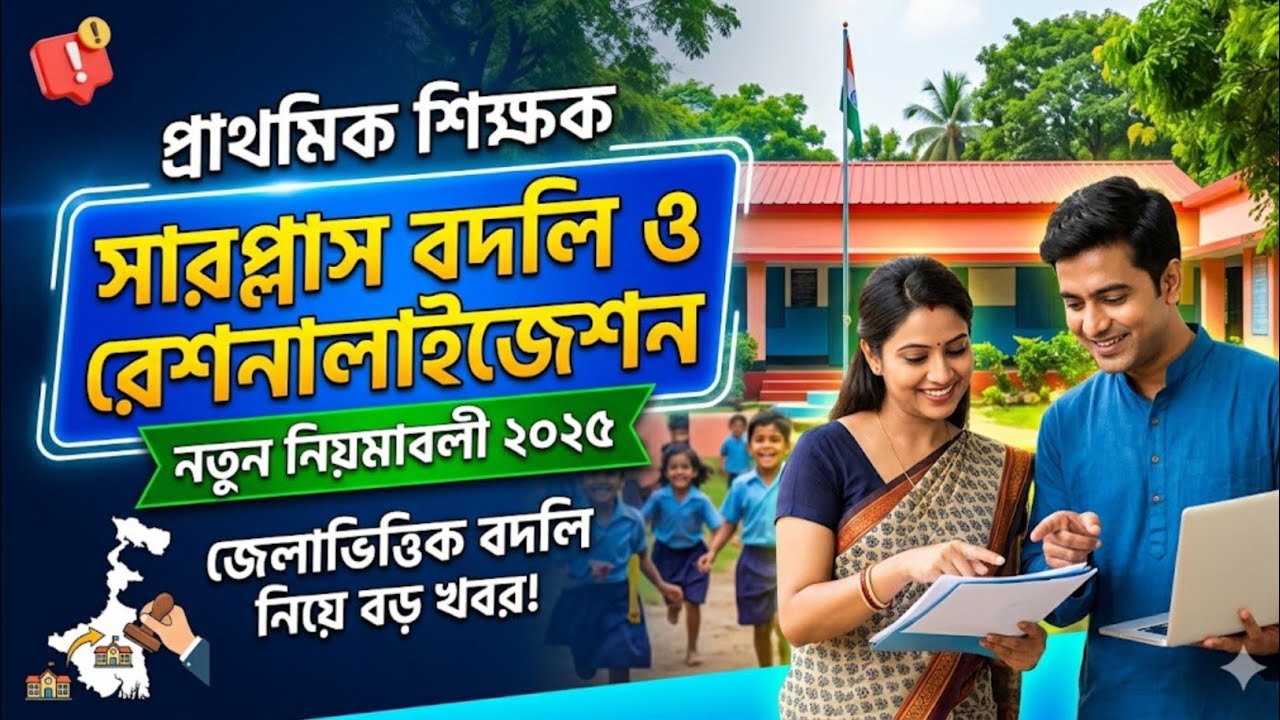 WB teacher Surplus Teacher Transfer Rules for Primary 