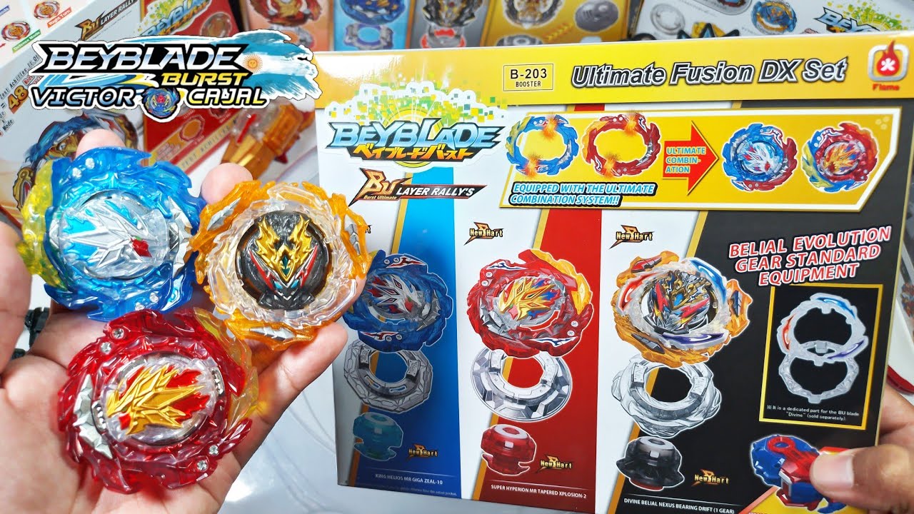 BEYBLADE ULTIMATE FUSION DX SET FLAME🔥 UNBOXING & REVIEW! King Helios, Super Hyperion, Divine Belial
