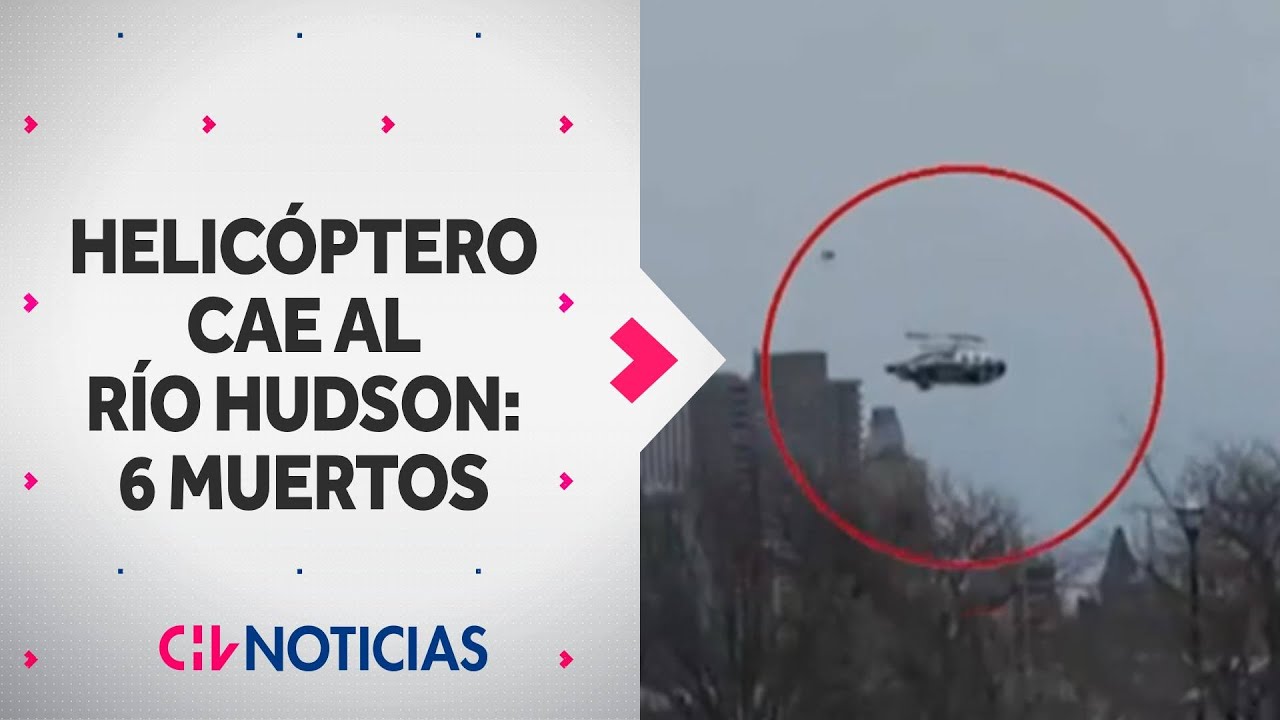 Helicóptero se desploma en Río Hudson, en Nueva York, y deja seis muertos: Iban tres niños a bordo