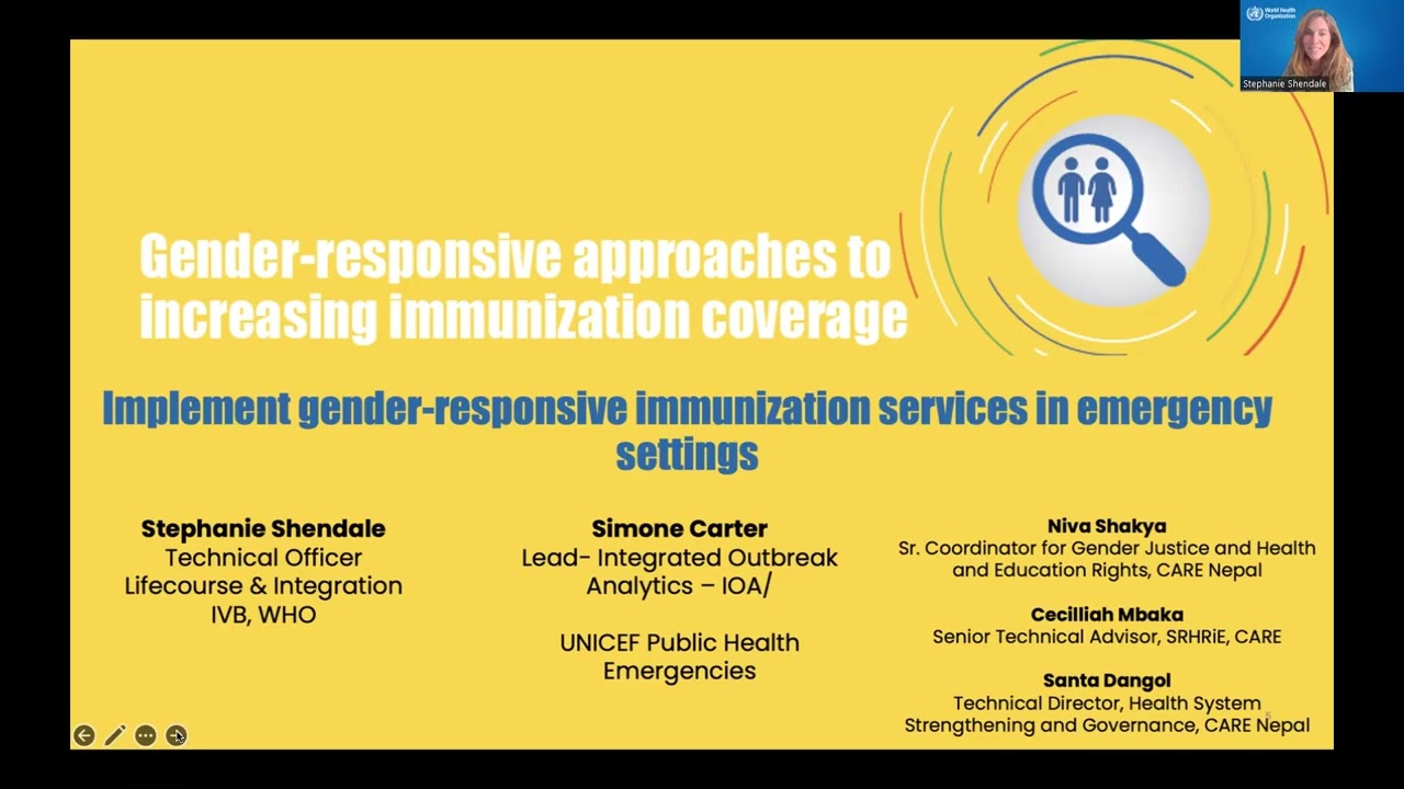 Implement gender-responsive immunization services in emergency settings