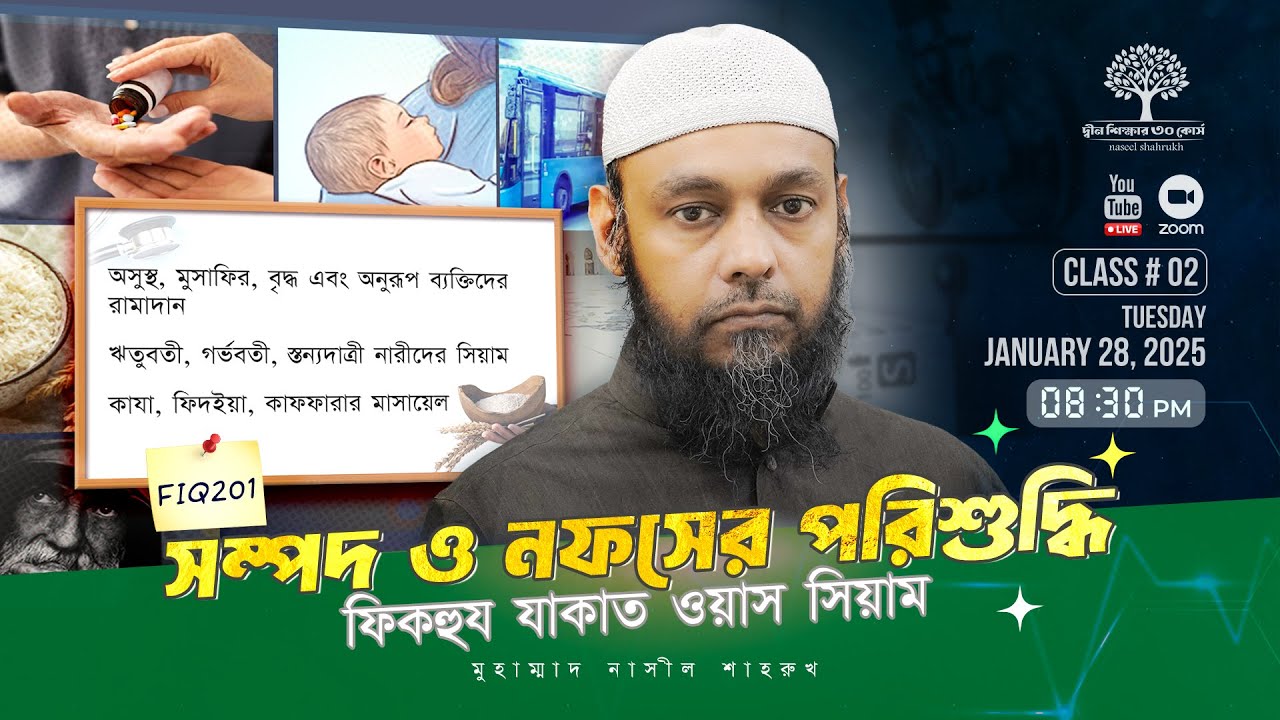 অসুস্থ, মুসাফির, বৃদ্ধ, ঋতুবতী, গর্ভবতী, স্তন্যদাত্রীর সিয়াম এবং কাযা, ফিদইয়া, কাফফারার মাসায়েল