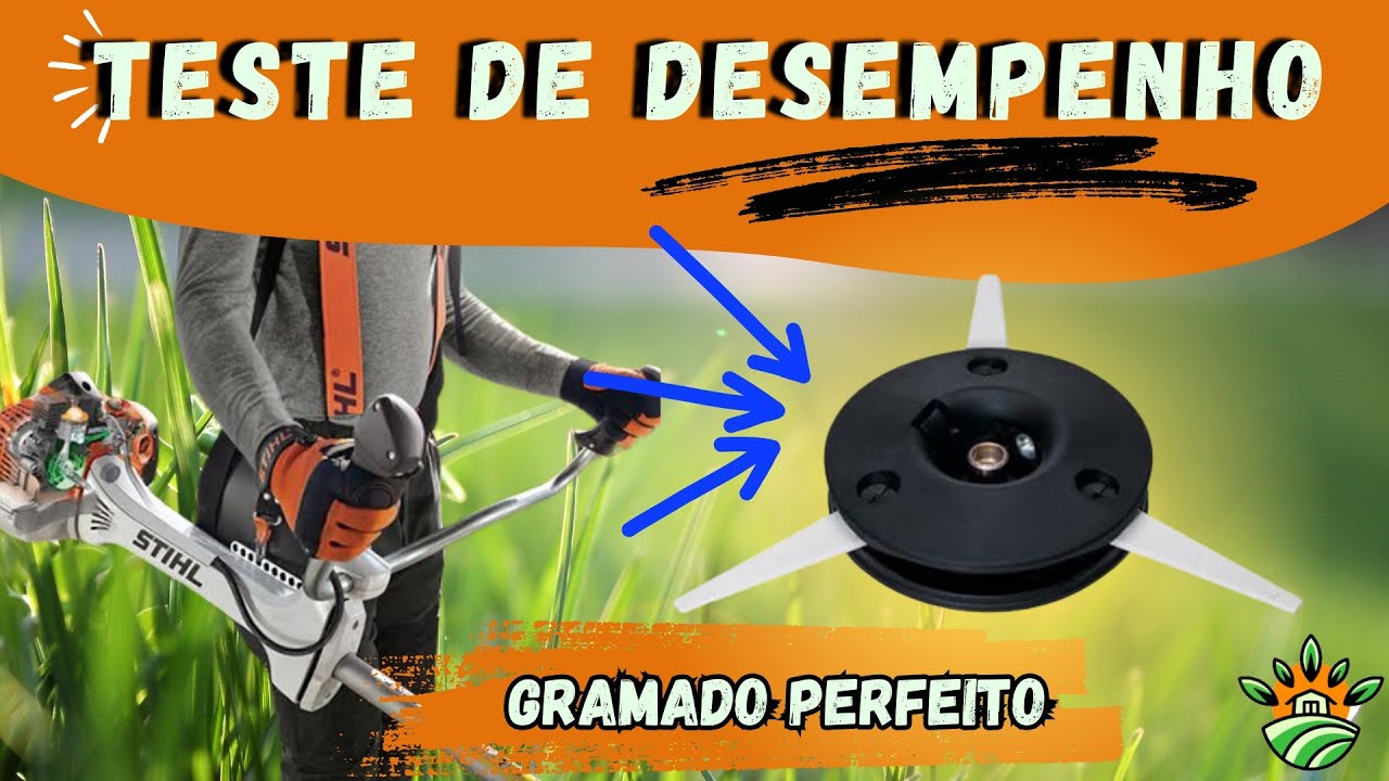 Roçadeira com carretel de lâmina plástica. Teste de desempenho.