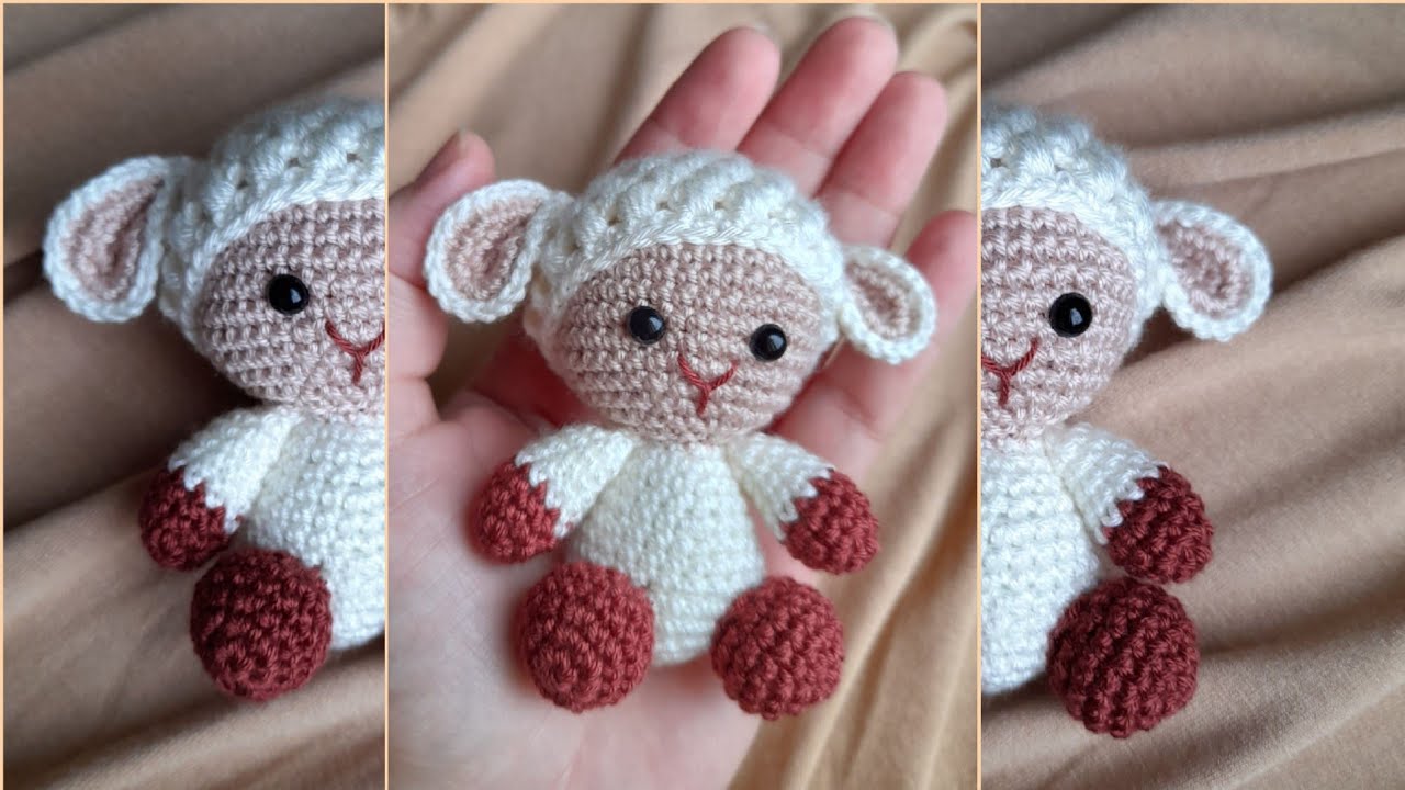 كروشيه خروف صغير |how to crochet a baby sheep #crochet #اميجرومي #تعليقه #لعبة 🐑