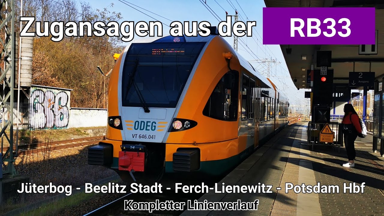 [ODEG] Ansagen aus der RB33 (Jüterbog - Potsdam Hbf) Kompletter Linienverlauf vom GTW 2/6