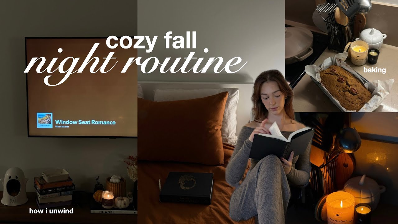 cozy autumn night routine 🍂🕯️ realistic october evening unwinding, self-care vlog