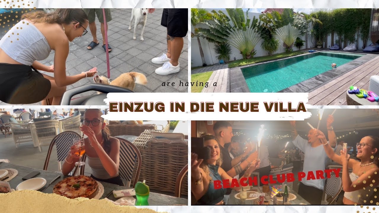 EINZUG in die NEUE VILLA | Wer bekommt das Beste Zimmer? PARTY im BEACH CLUB in BALI SEMINYAK 🎉