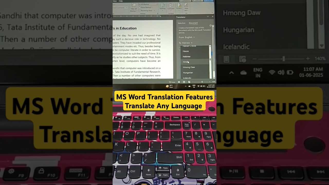 Translate Documents in MS Word Easily | How to Translate Documents in MS Word |#msword #translation