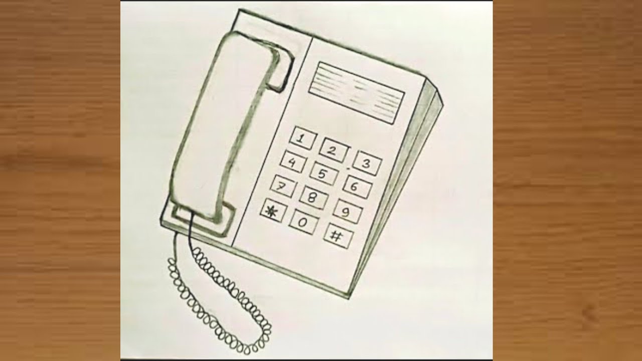 How to draw telephone set || Easy telephone set drawing || #telephone
