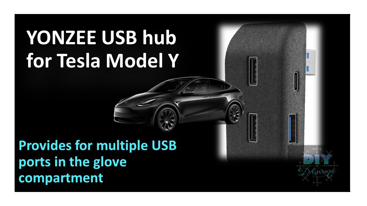 YONZEE USB Hub for Tesla Model Y Glove Compartment