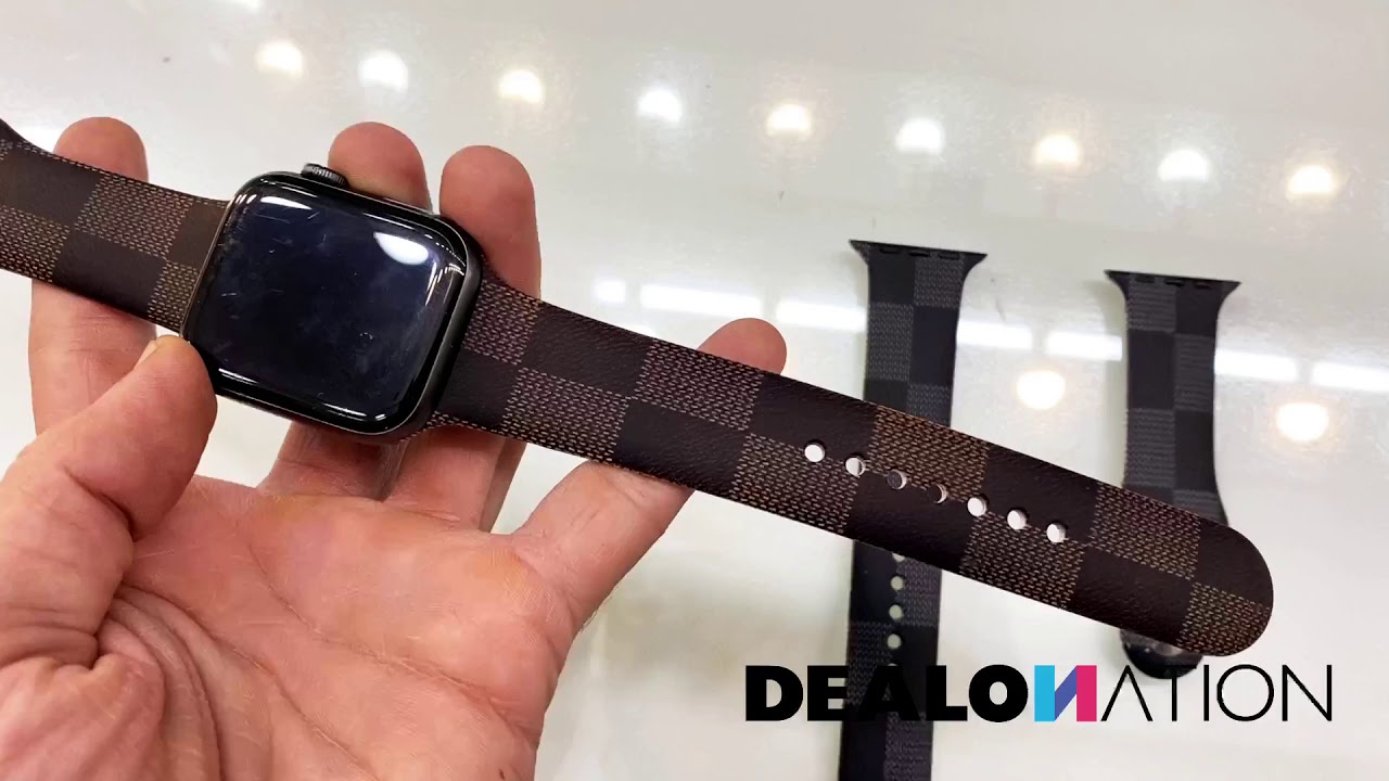 LV Square Pattern Silicone Band Hands On