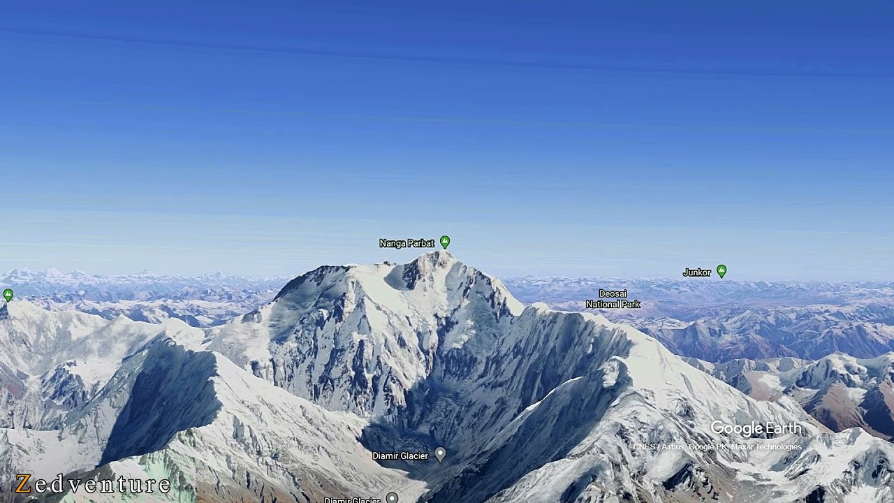 Nanga Parbat Virtual Tour l Google Earth 3D View of Nanga Parbat - The Killer Mountain