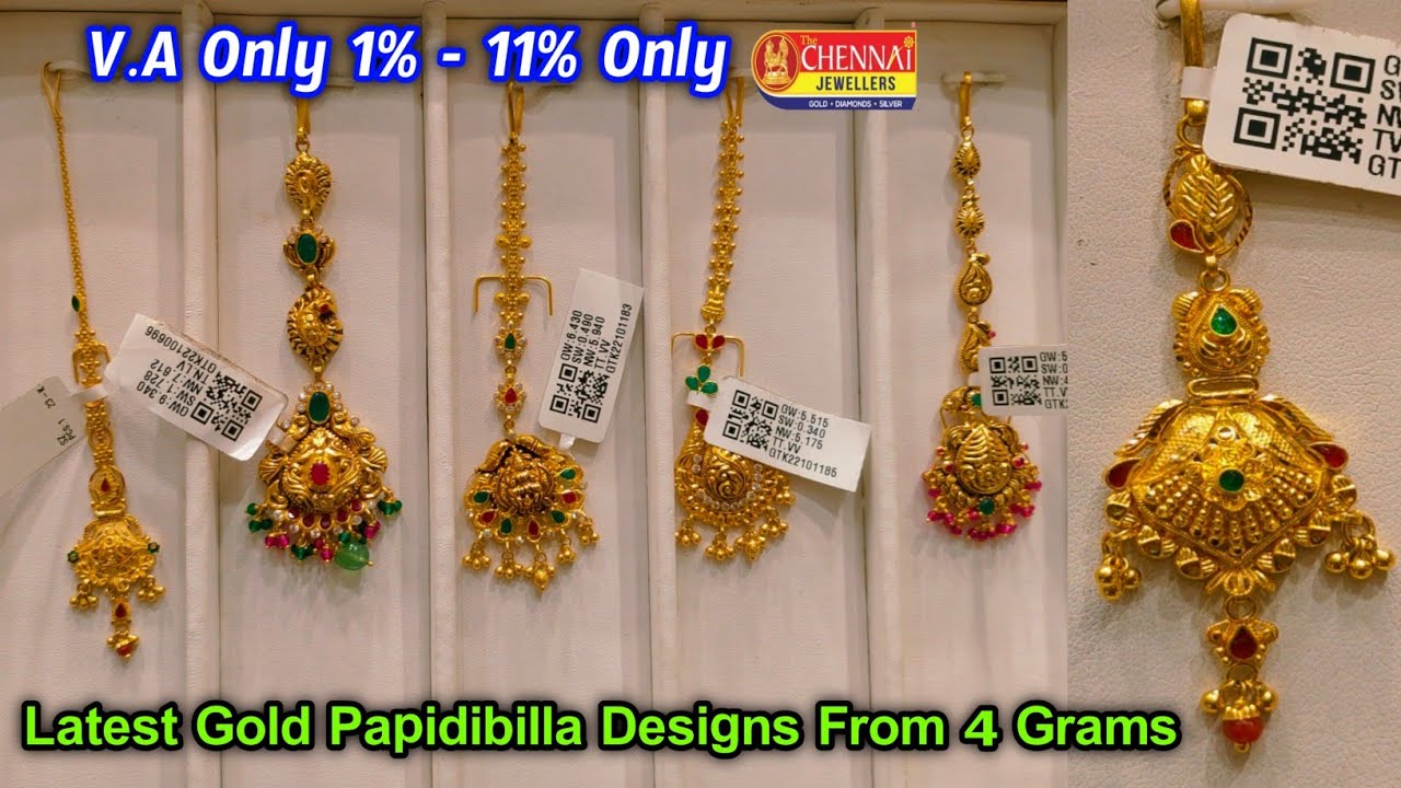 4 గ్రాములు నుండి Latest #Papidibilla Designs l #Gold #Maangtikka Designs l Short & Long పాపిడి బిల్ల