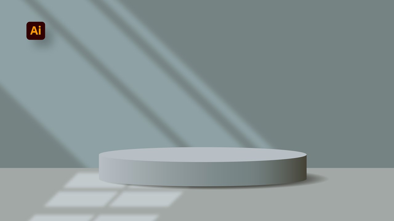 How to Make 3d Minimalist Podium Background. Adobe Illustrator Tutorials