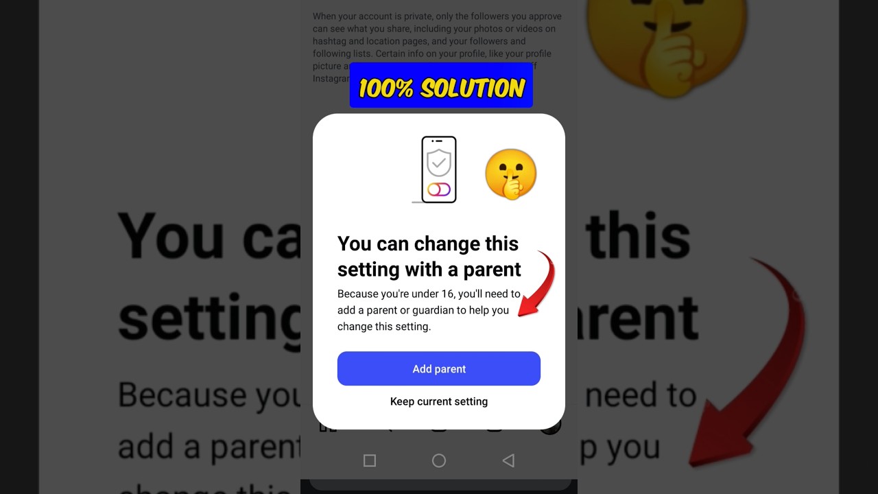 You Can Change This Setting With a Parent | Instagram Account Public Nahi ho Raha Hai | Add Parent
