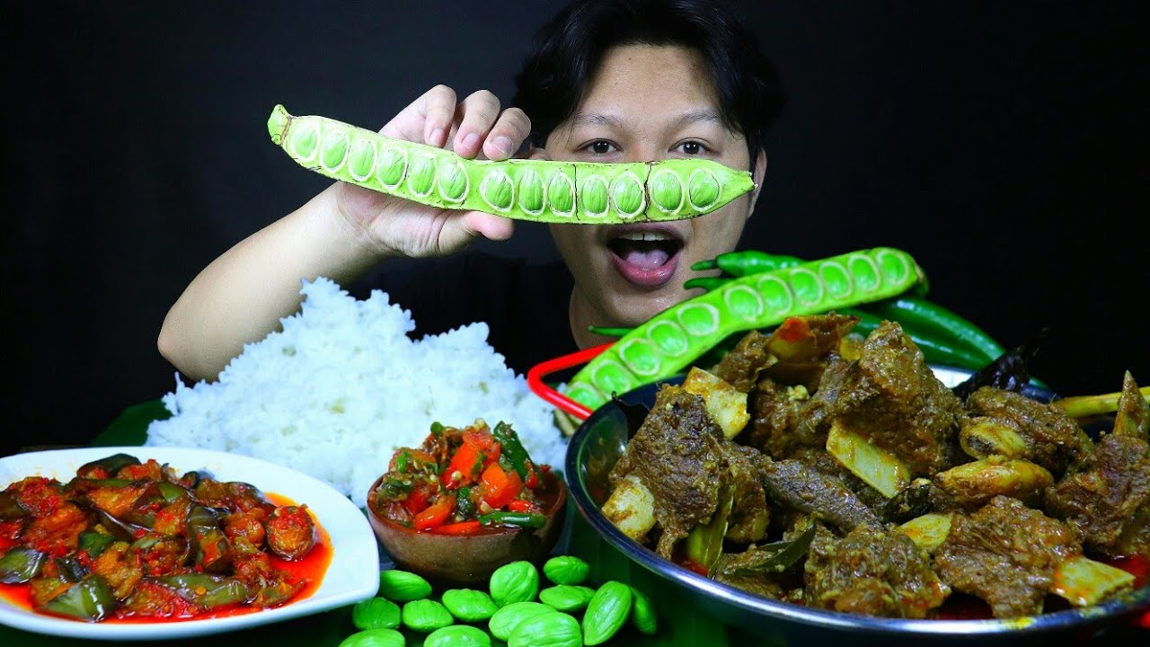 MUKBANG IGA 1 PANCI NASI SEMEJIKOM EXTRA SAMBAL PECAK DAN TERONG BALADO LALAP PETE CABE IJO