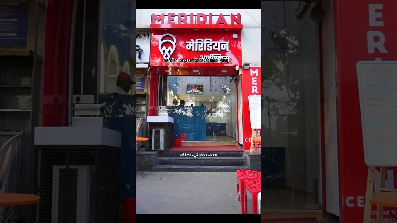 Ice cream parlour designed by Divaz Interiors . #interiordesign #meridian #icecream #design #ai