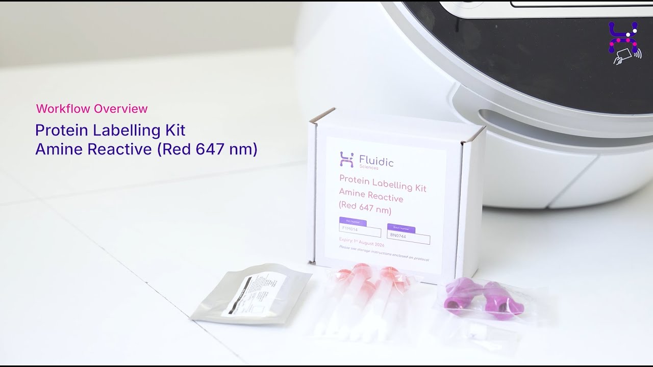 Fluidic Sciences Labelling Kit - Amine Reactive (Red 647 nm) | Workflow Overview