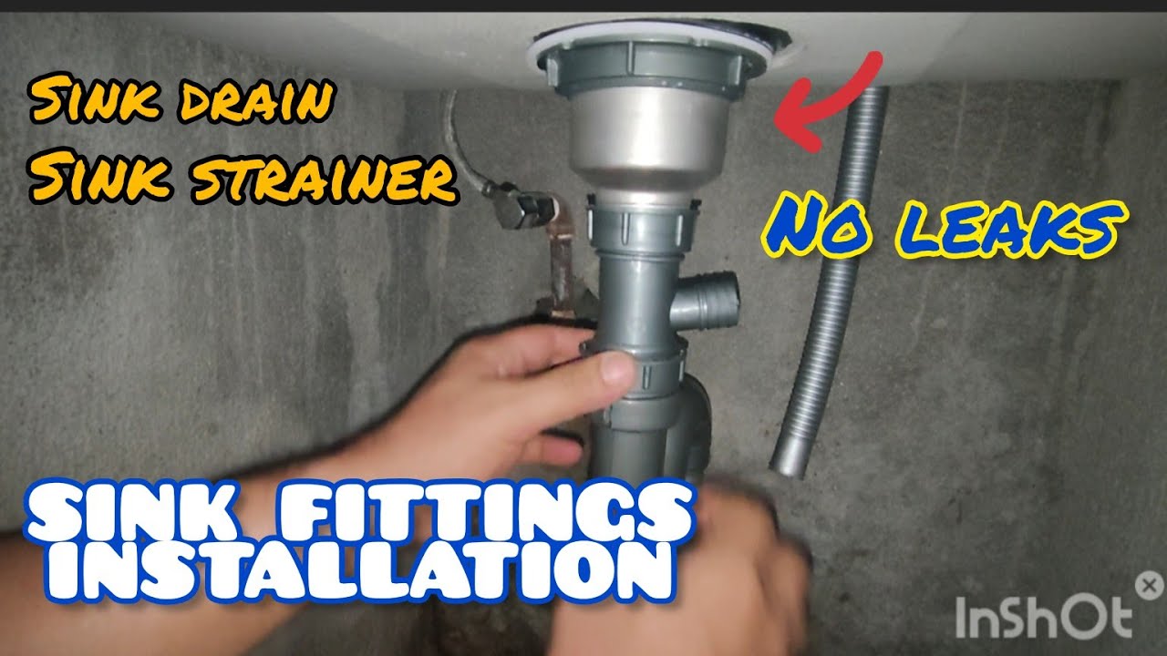 How to install sink fittings drain strainer no leaks | Paano mag kabit sink drain strainer at hose