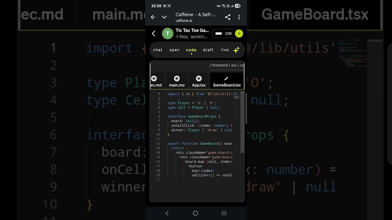 Live x-o dApp under 5 min with AI, CaffeineAI. #ai #blockchain #icp #crypto #caffeine #zerocode