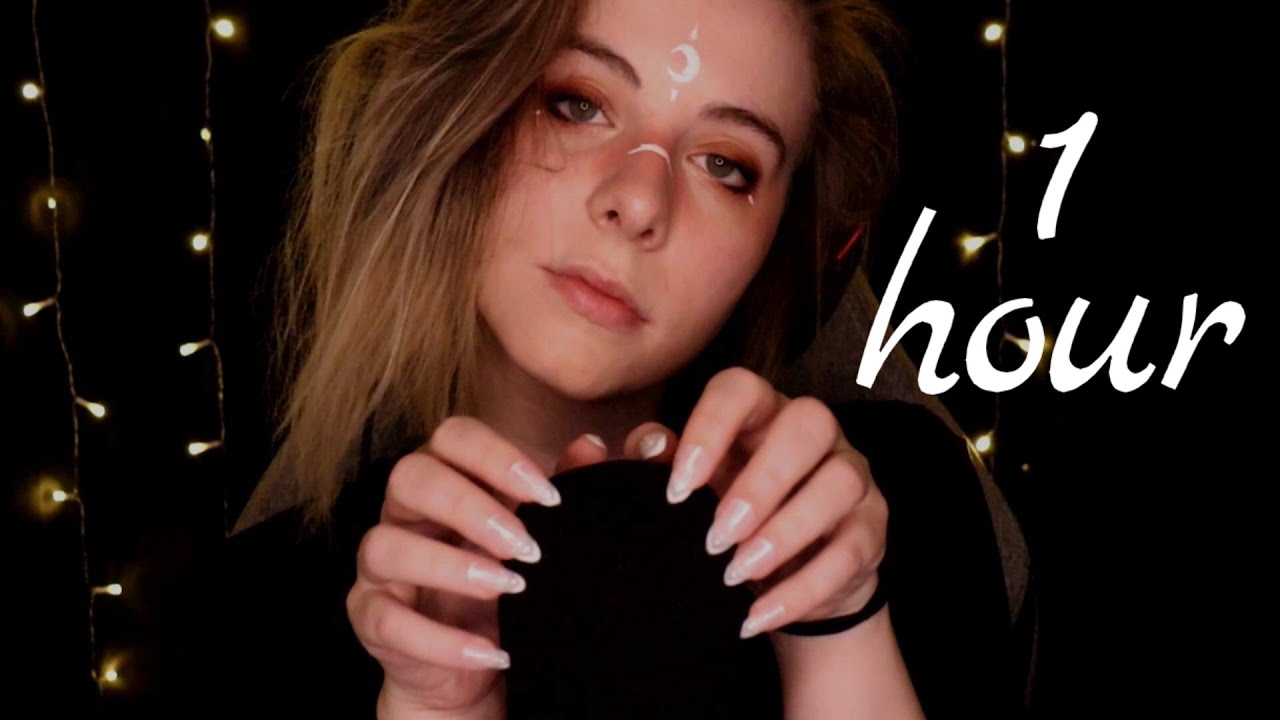 ASMR | 1h slow mic scratching, soft ear blowing & breathing sounds - foam cover, no talking