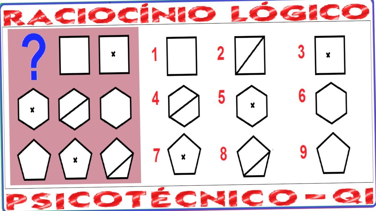Raciocínio Lógico Figuras Sequências Psicotécnico QI Quociente de Inteligência Detran Concursos RLM