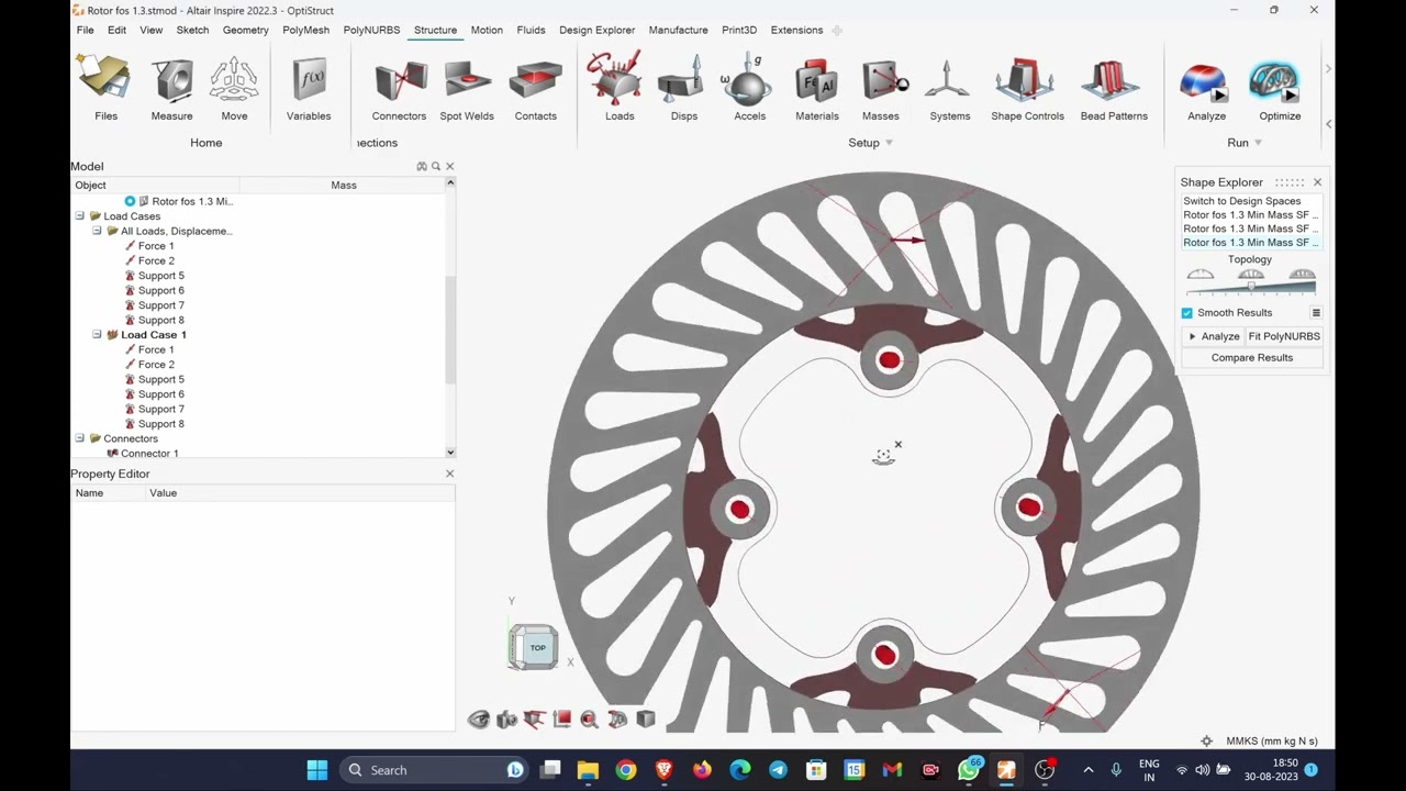 Topology Optimization of Brake Rotor | Using Altair Inspire@AltairGlobalAcademicProgram