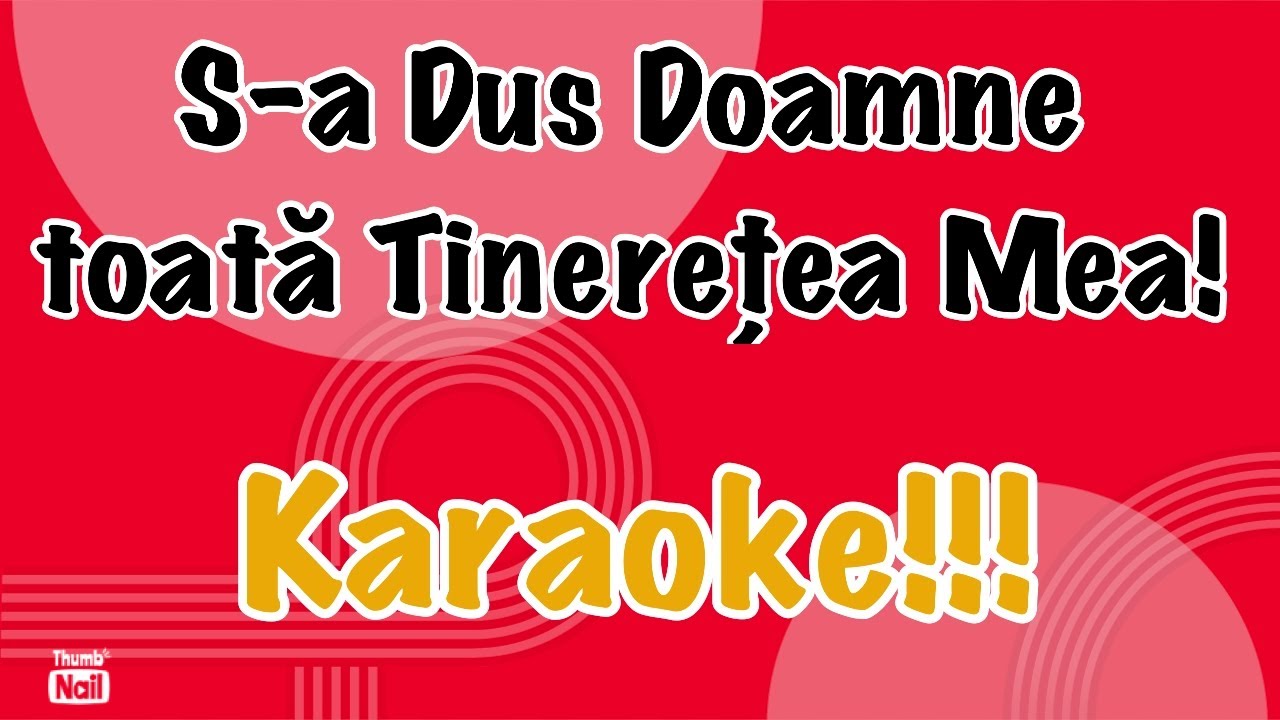 S-a dus Doamne toată tinerețea mea   Karaoke