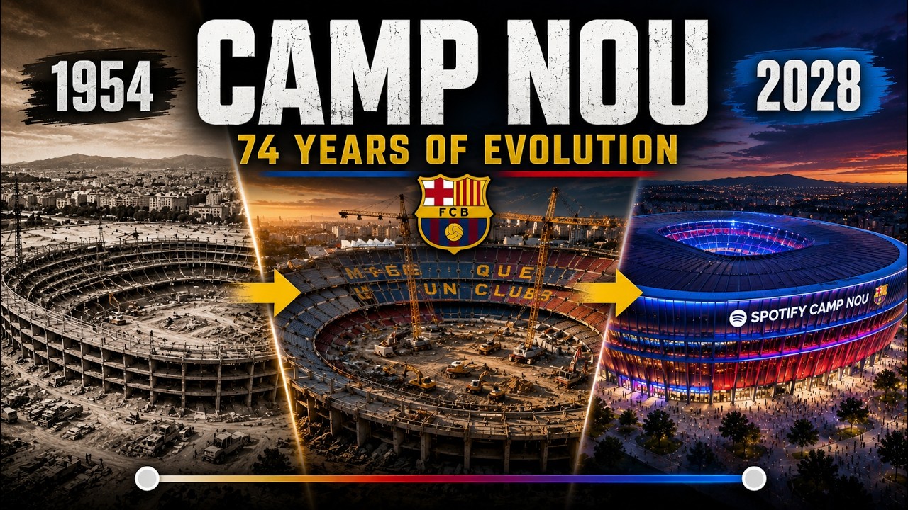 The Complete Evolution of Camp Nou: From the Past to the Stadium of the Future | 1954&ndash;2028-Timelapse