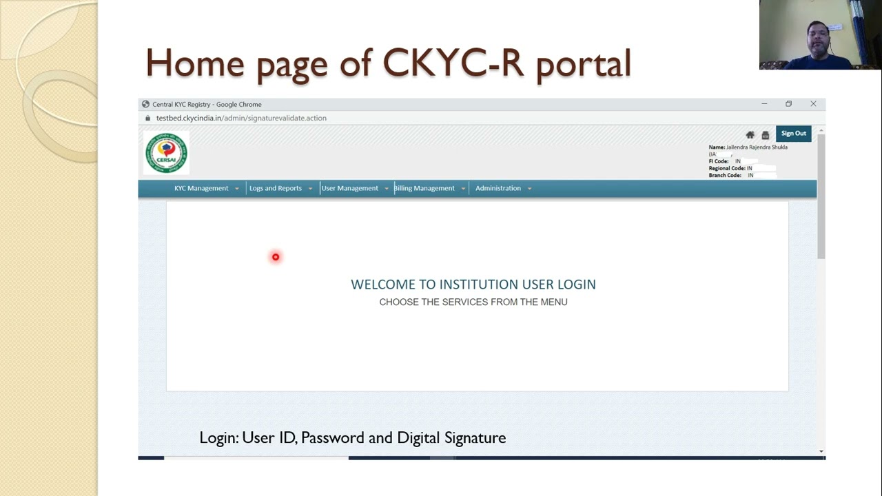 Reporting to C-KYC portal (Central KYC Registry)