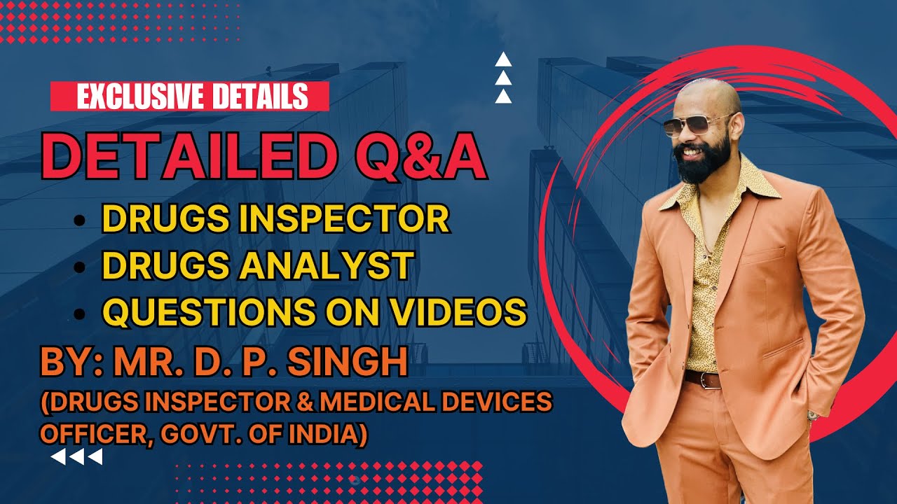 DRUGS INSPECTOR INTERVIEW | DRUGS ANALYST | DETAILED DISCUSSION | CENTRAL & STATE | Q & A