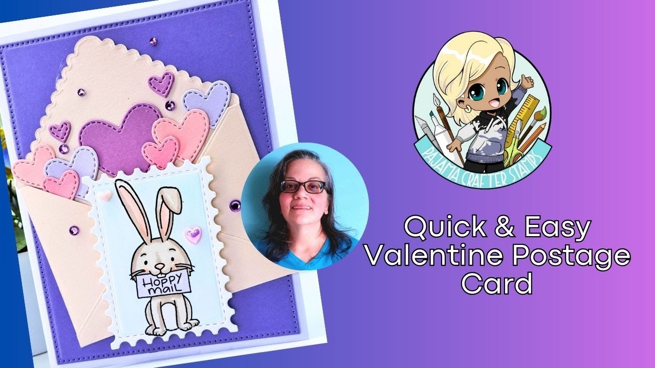 Quick & Easy Hoppy Mail Valentine Card | Pajama Crafter Stamps