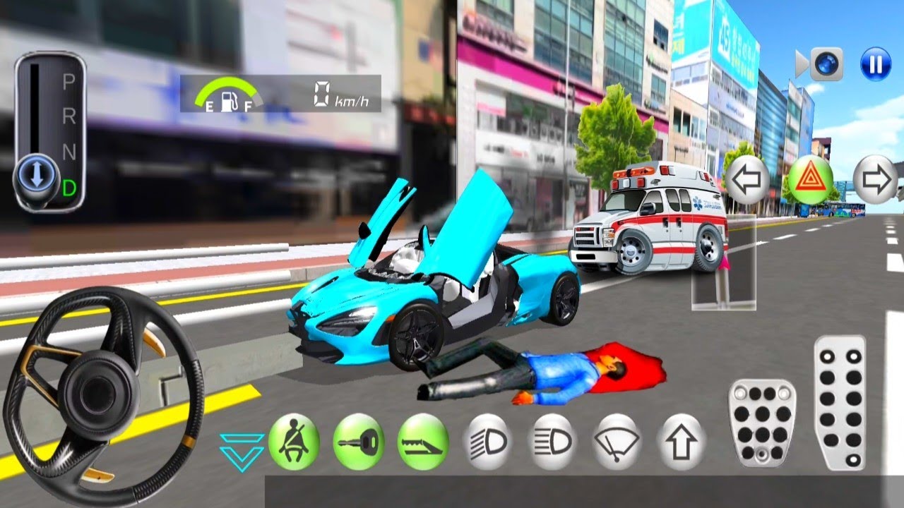 3d car Ferrari car accident - 3D car Driving Simulator - Android IOS Gameplay