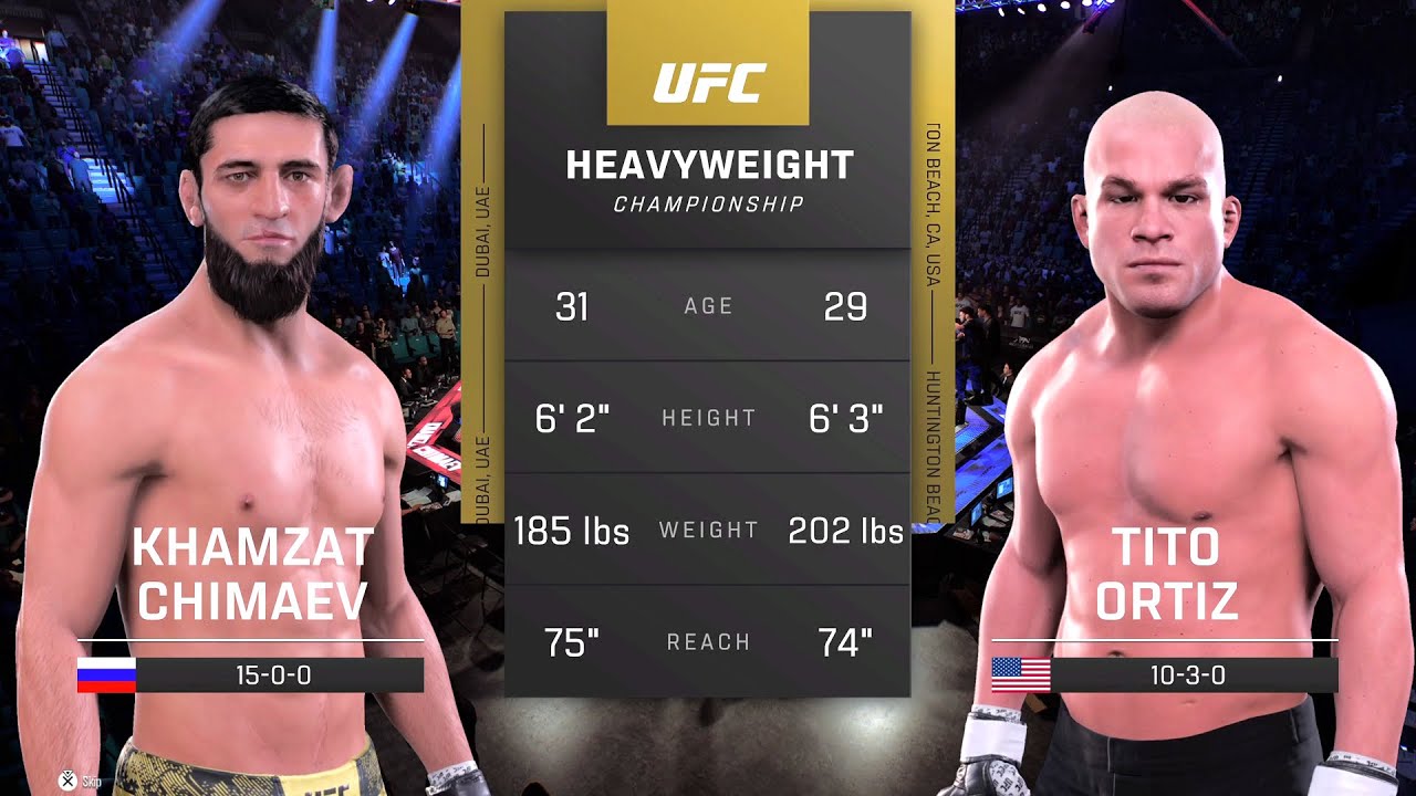 Khamzat Chimaev vs Tito Ortiz Full Fight - UFC 5 Fight Night