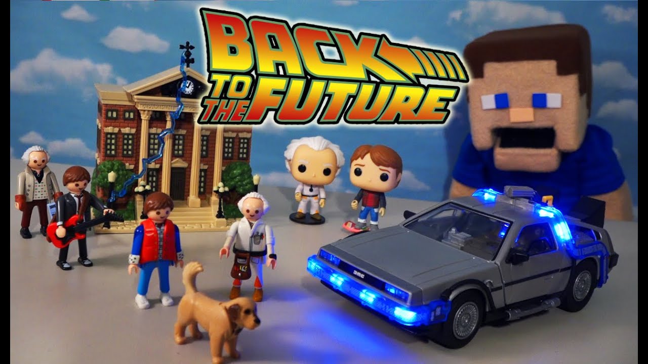 Back To The Future Playmobil Toys Playset! Light Up DeLorean, Figures, Games, Clock Tower & Funko!