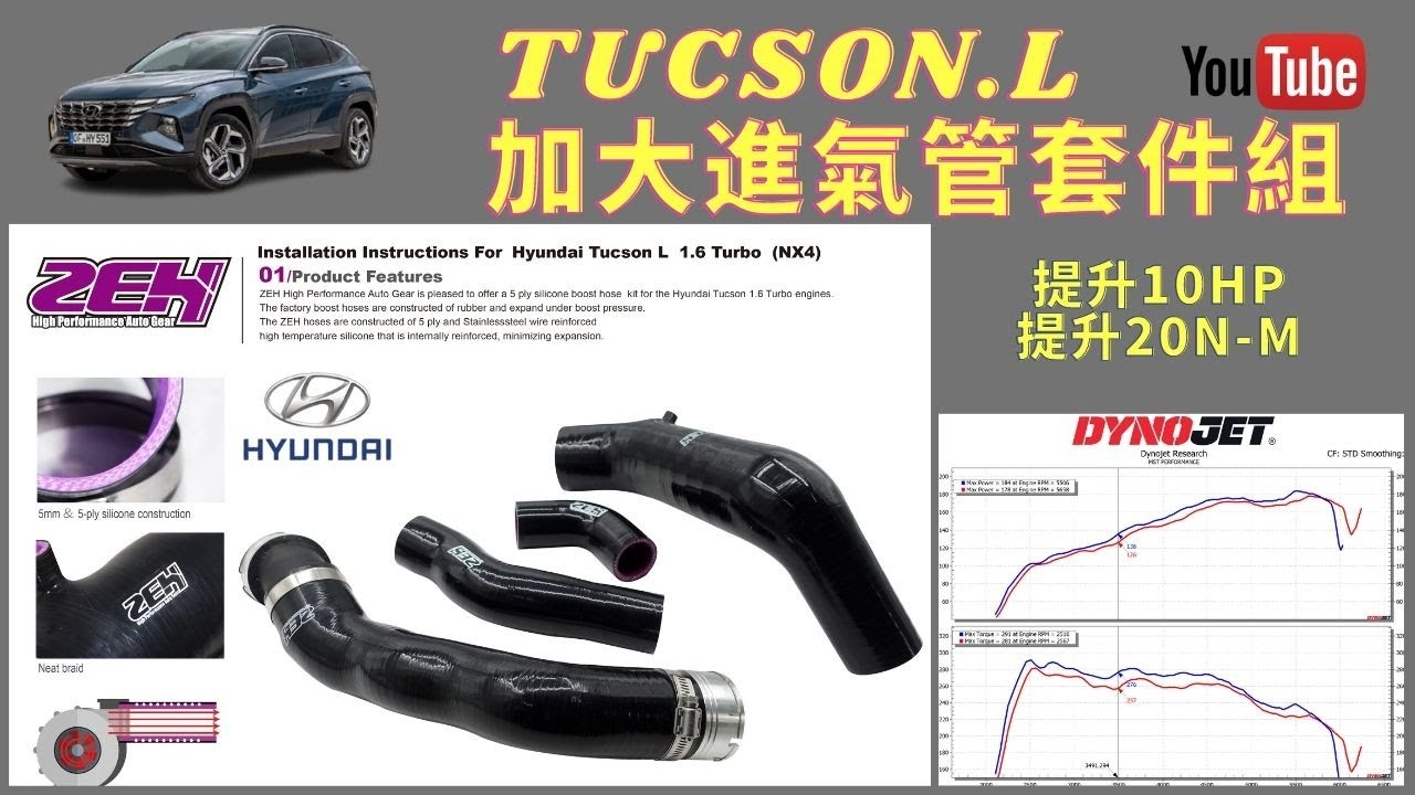 現代 HYUNDAI NX4 TUCSON L ZEH 加大進氣管 加大渦輪管 矽膠管 #輪轉車棧