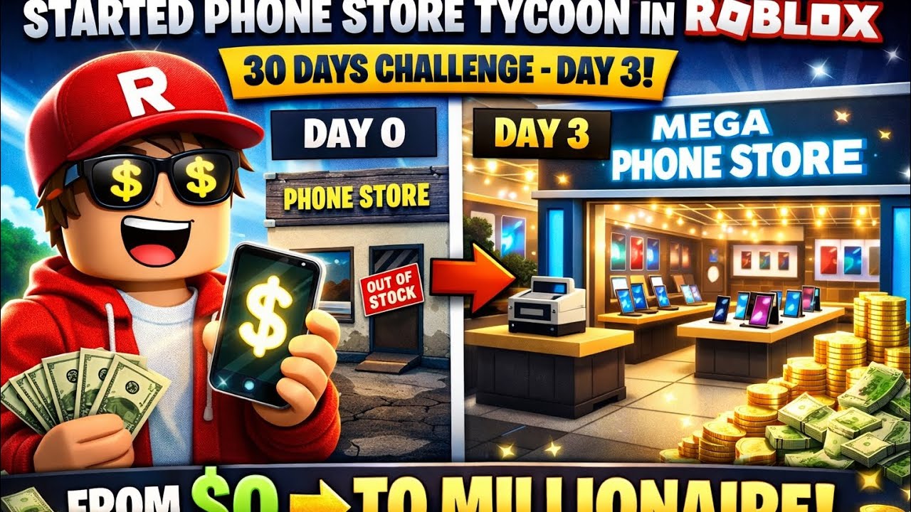 Started Phone Store Tycoon In Roblox | 30 Days Challenge - Day 3 | From 0$ to Millionaire💰