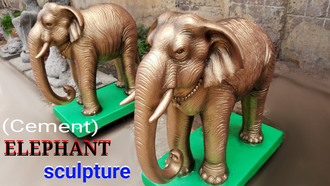 How to make an Elephant sculpture | cement art | Step-by-Step Tutorial | jayguru Shilpalay