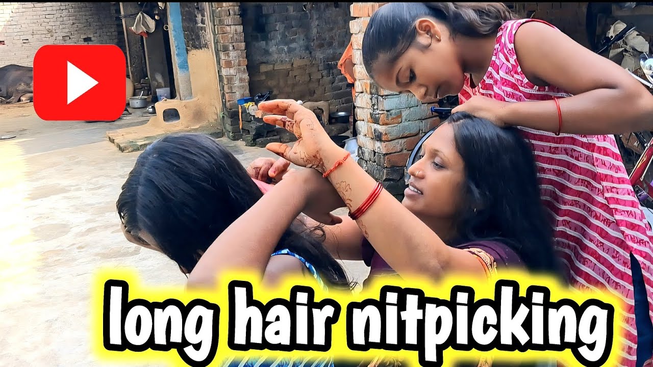 Long hair nitpicking videos | scalp scratching and  nitpicking 