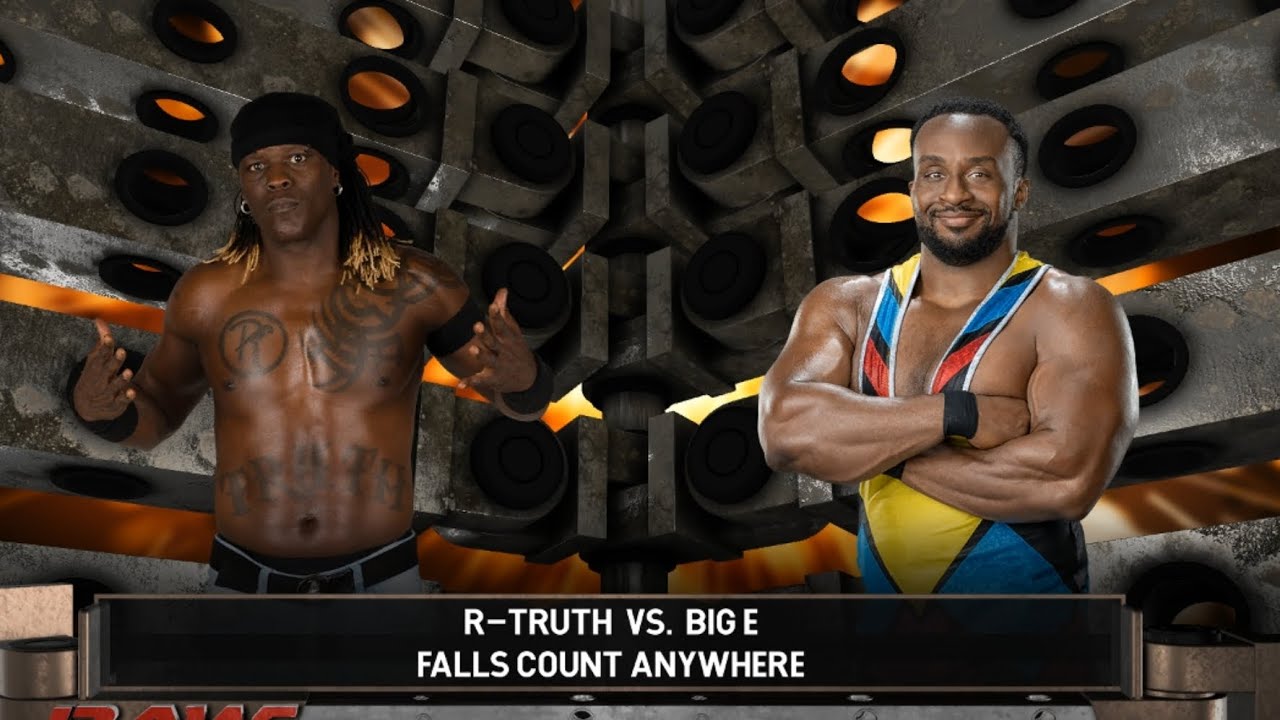 R-Truth vs Big E | Falls Count Anywhere #reels #video #wwe2k23 
