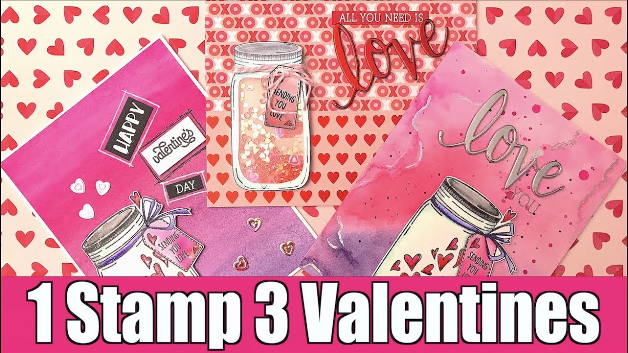 1 Stamp 3 Valentines
