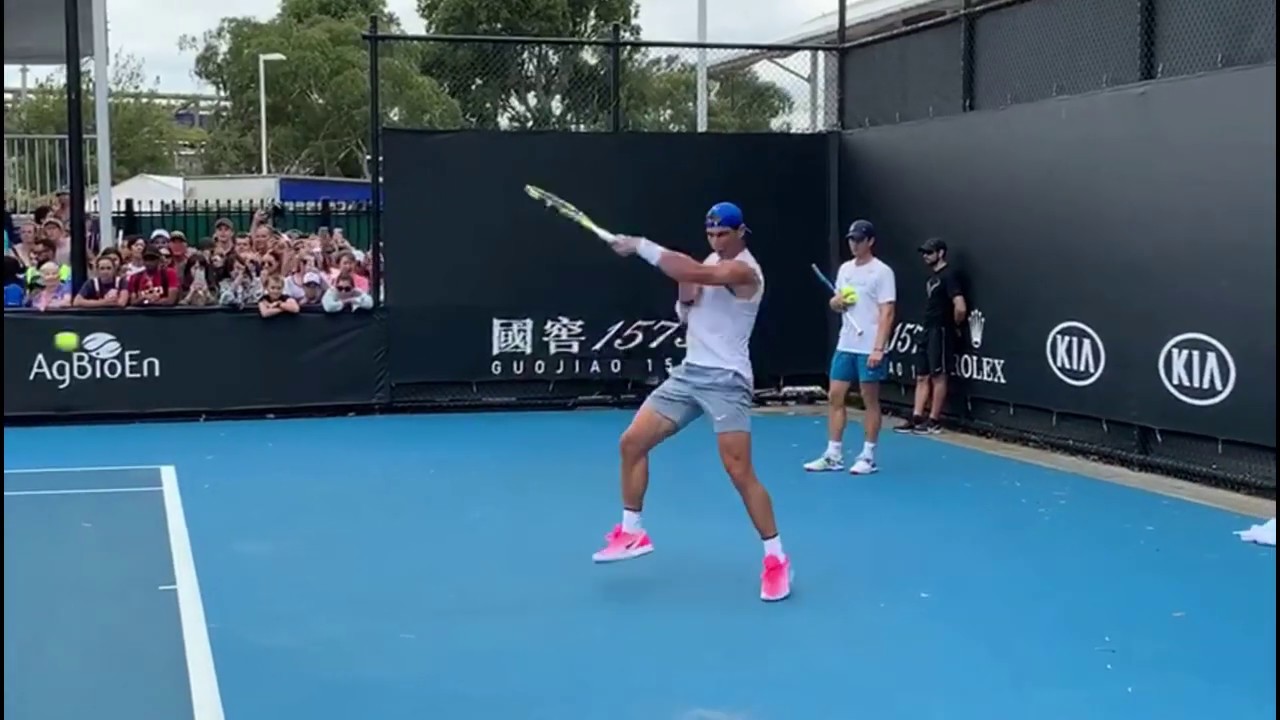 Nadal practice court level the Australian Open 2020