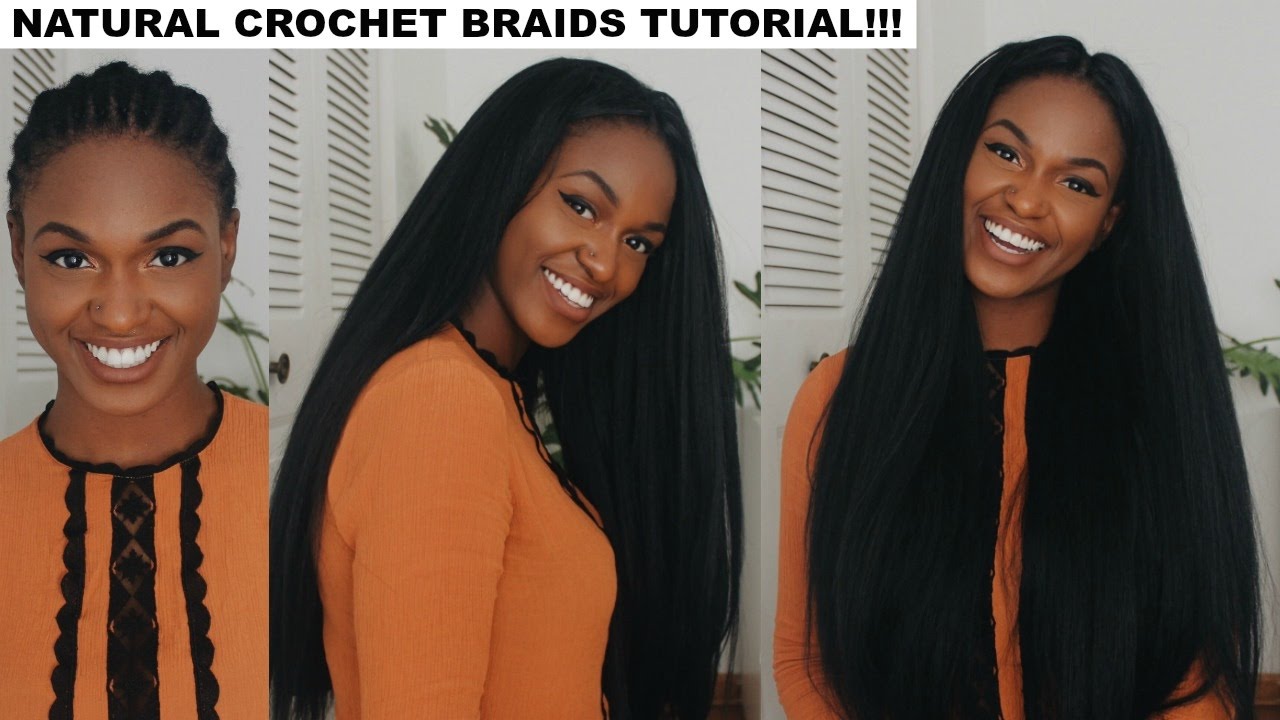 How to do Straight Crochet Braids with a Knotless Part | Outre X-Pression Dominican Blowout Straight